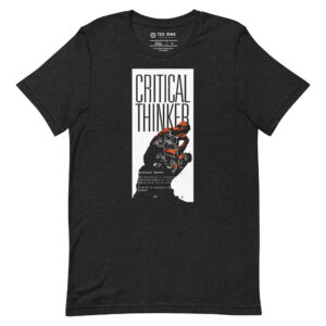 Critical Thinker graphic T-shirt design by Tes One